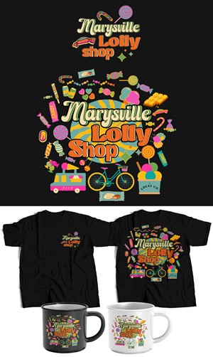 kids and adults Lolly shop  retail tee | T-Shirt-Design von Drawingbook