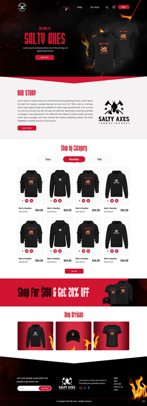 Website Design for Firefighter Apparel Company