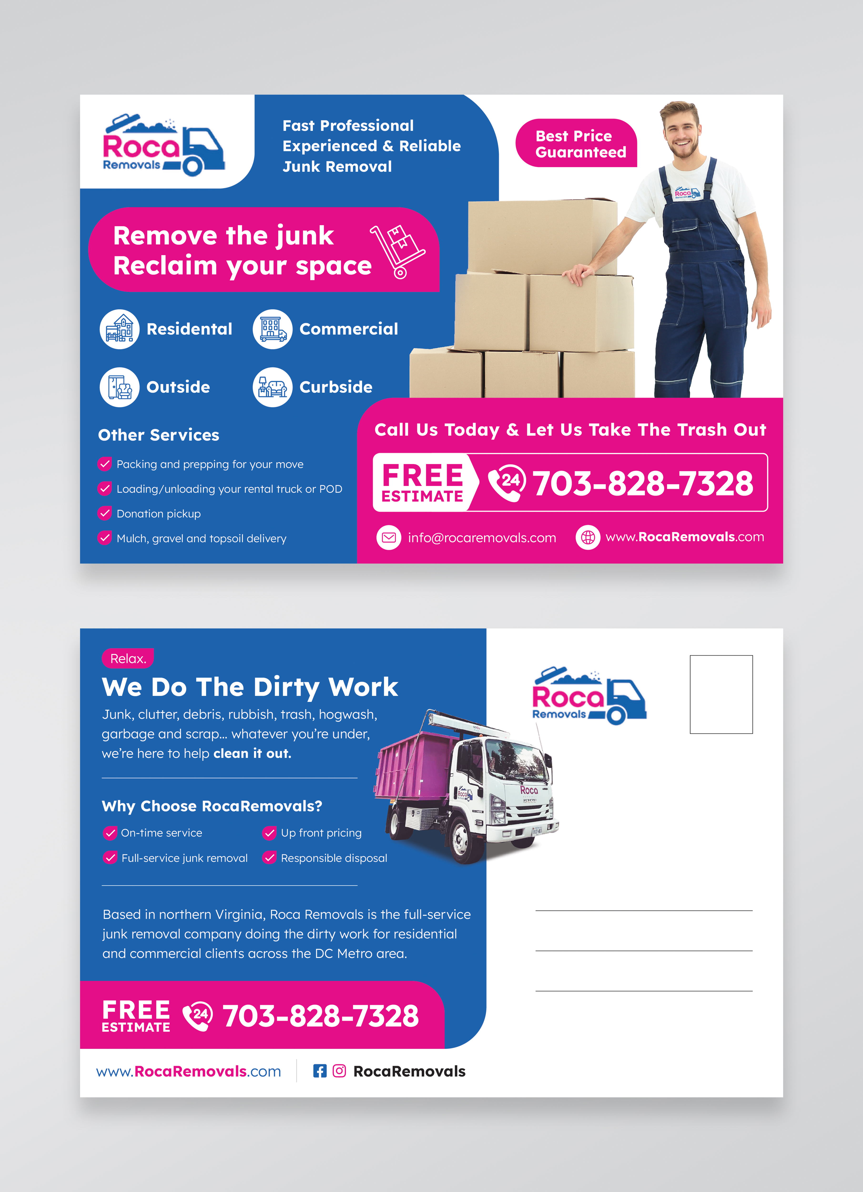 Postcard Design by sun_design for Roca Removals | Design #29288110