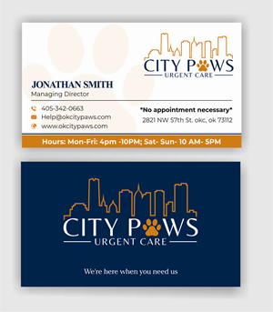 Visitenkarten-Design von jasmeen1975 für City Paws Urgent Care  | Design #29305490