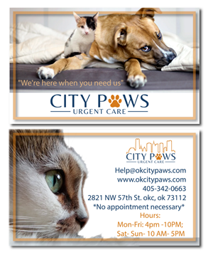 Visitenkarten-Design von Get'n Graphic für City Paws Urgent Care  | Design #29336537