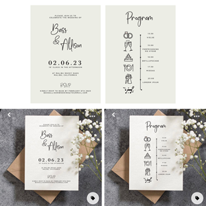 Clean  invitation for a wedding