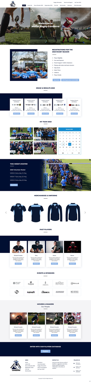 School rugby website