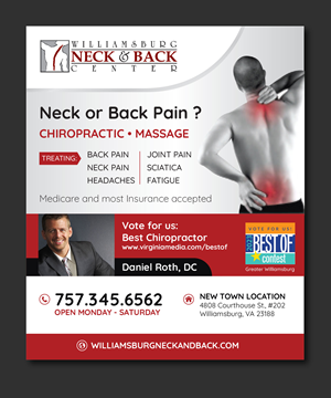 Advertisement Design by saurov for Williamsburg Neck and Back Center | Design #30205494