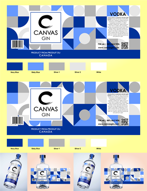 Canvas Gin Label Design modern Contemporary