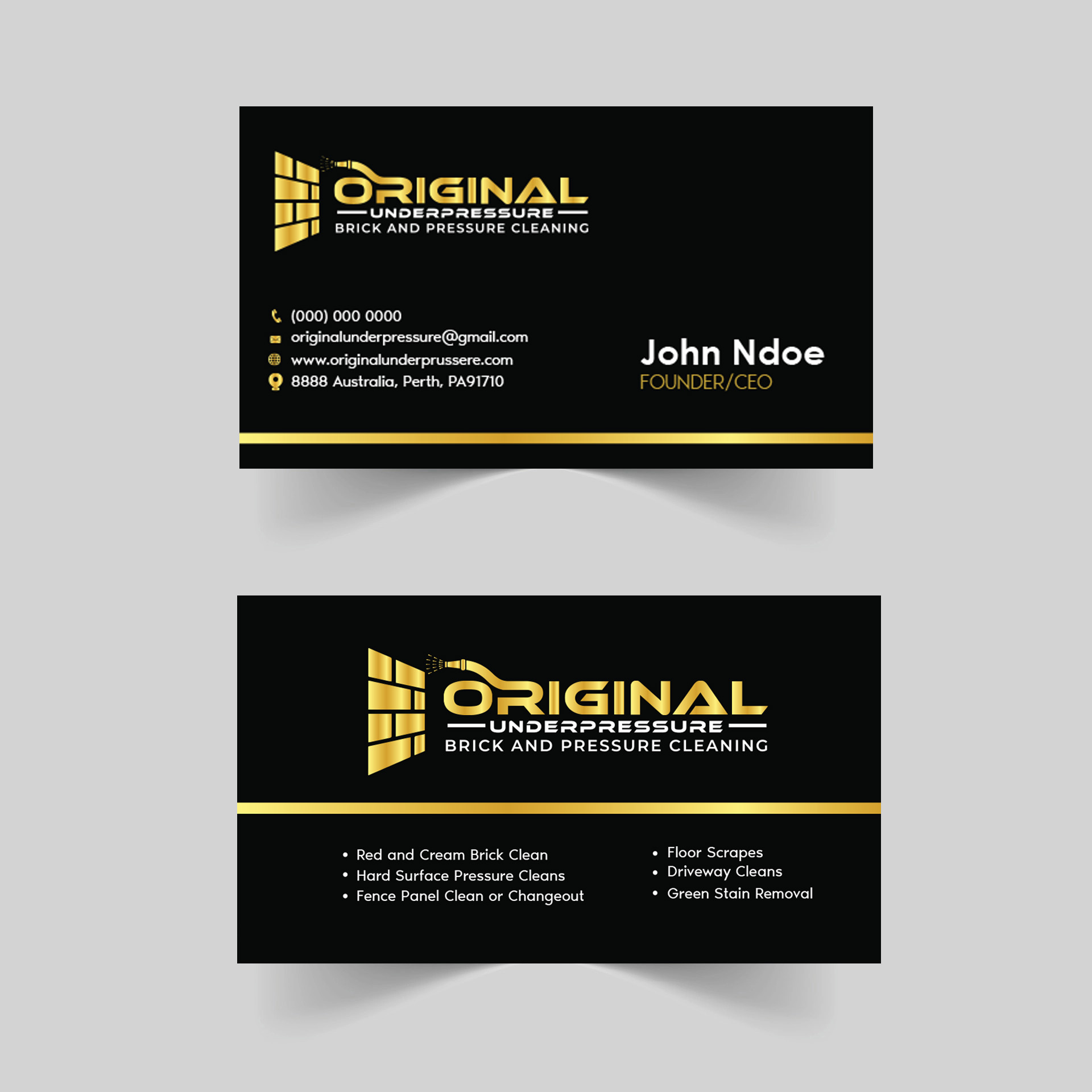 Business Card Design by angelonyamu for Original underpressure brick and pressurecleaning | Design: #30627242