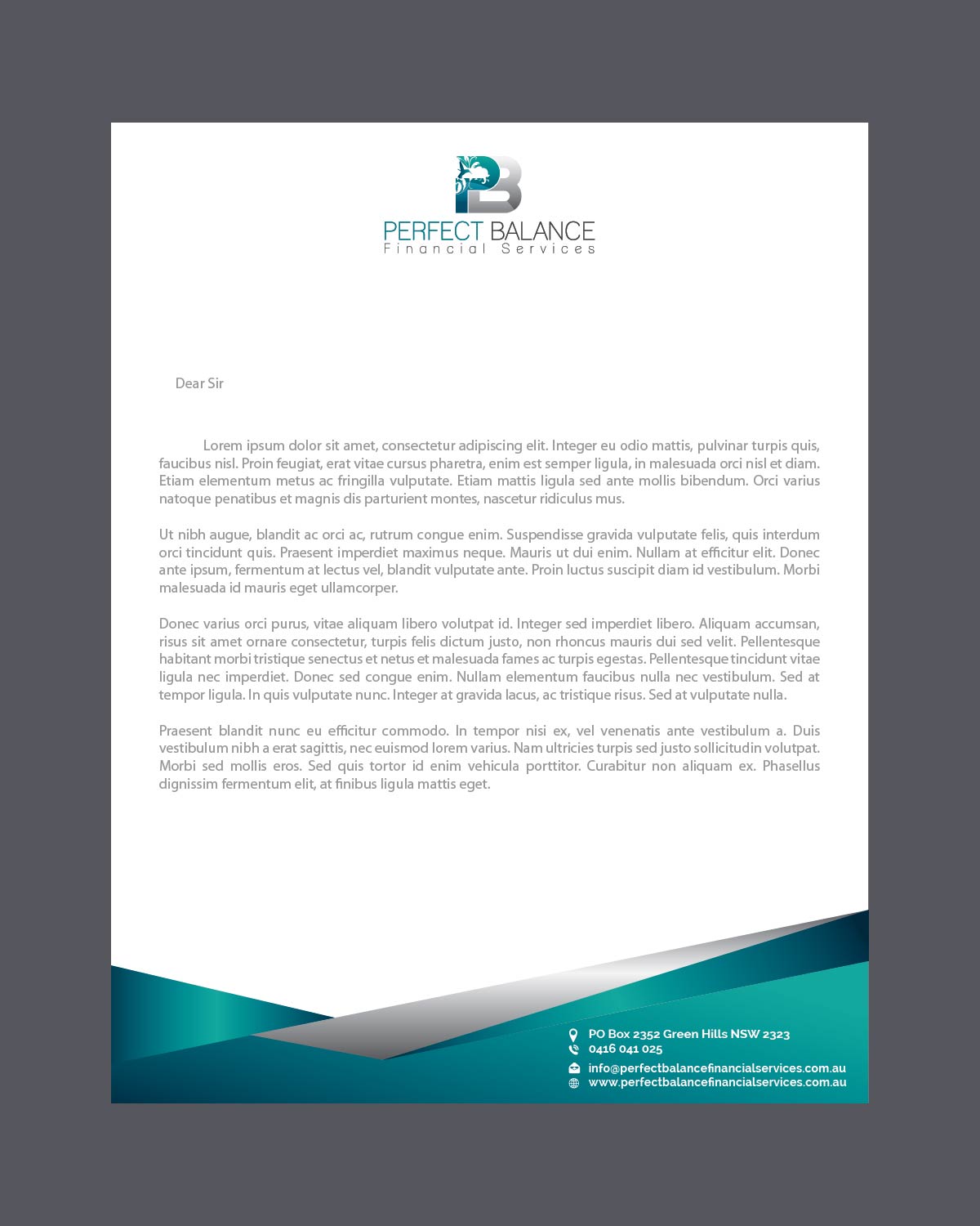 Letterhead Design by Isnah Logo for Perfect Balance Financial Services | Design #30694196