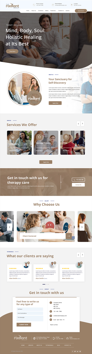 Wix  Website design for my therapy business - Radiant Group