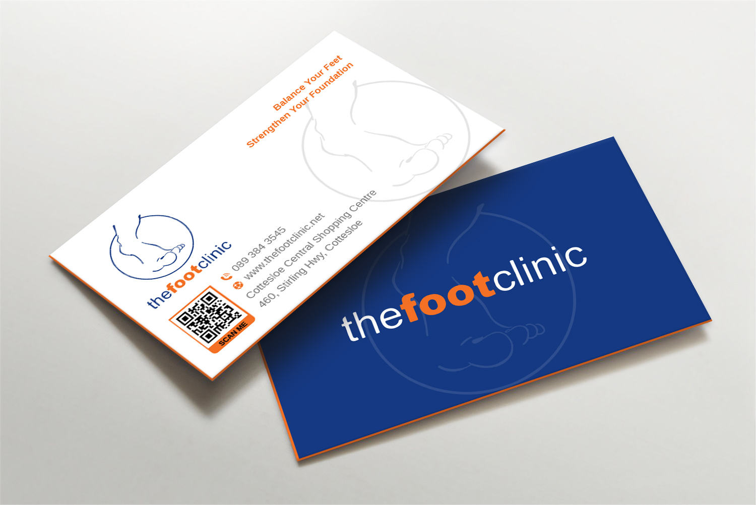 Business Card Design by LAXMI DESIGNHUB for The Foot Clinic | Design #31159824