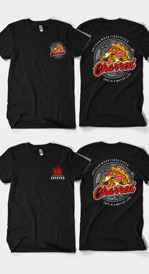 T-shirt Design by Rheanza for Charred Artisan Wood Fired Pizza | Design: #31233654