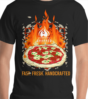 T-shirt Design by Yakuza20 for Charred Artisan Wood Fired Pizza | Design: #31233400