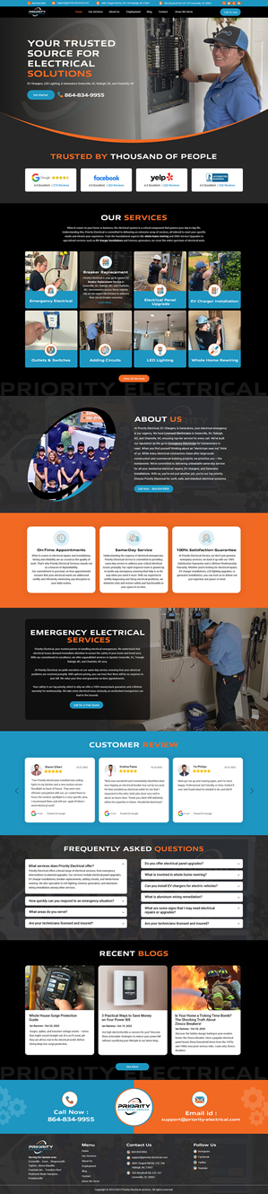 Smack you in the face - Landing page for Residential Electrical Repairs (Google Ads)