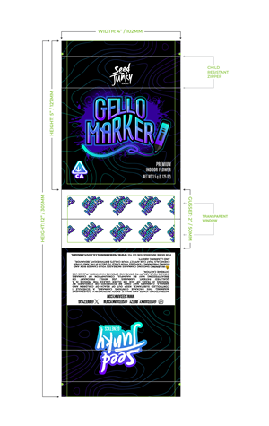 Gello Marker - Cannabis Mylar packaging