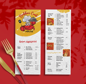 Seafood restaurant menu