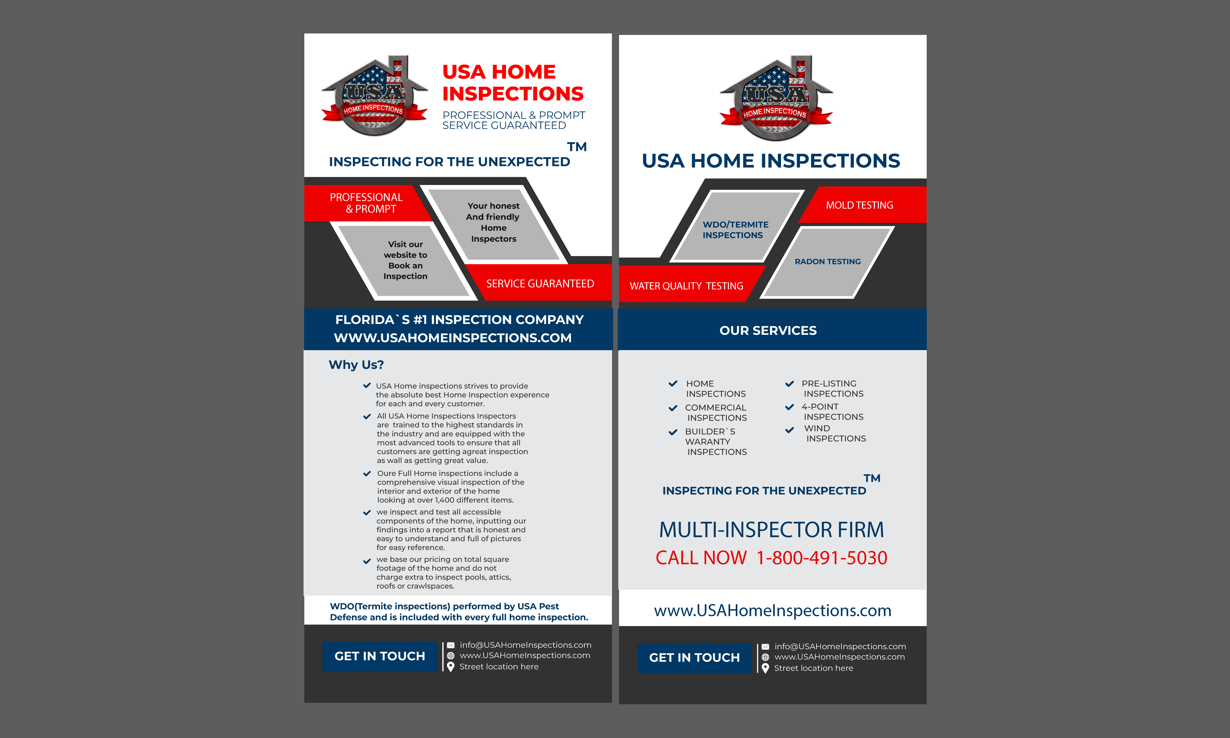 Flyer Design by Pixelia for USA Home Inspections | Design #32289145