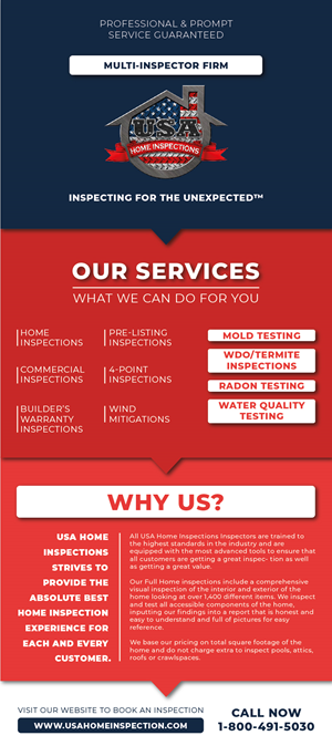 Flyer Design by MChiara for USA Home Inspections | Design #32303619