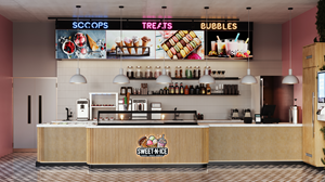 Interior design for ice cream and bubble tea parlor