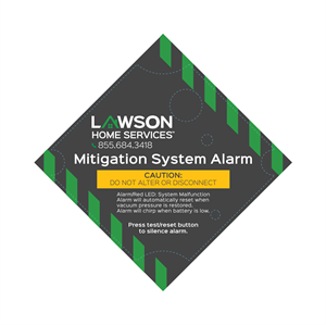 Custom Branded Sticker for Radon System Alarm