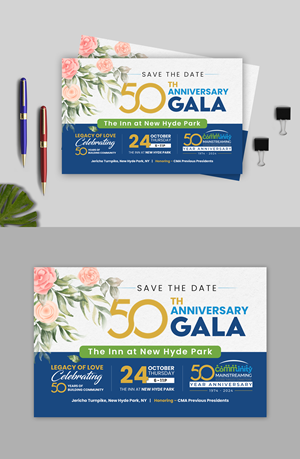 50th Anniversary Gala Save the date Postcard 8.5x5.5 inches