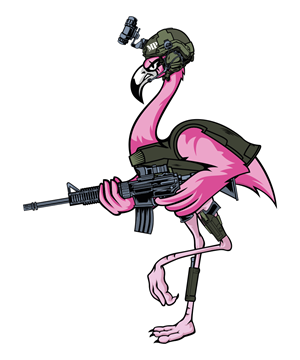 Fighting Flamingos Logo/ Mascot Design