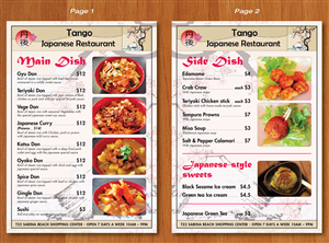 Tango Japanese Restaurant | Menu Design by Ekanite