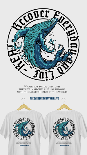 T-shirt Design by hanartall for Recover Everyday and Live  | Design #33215383