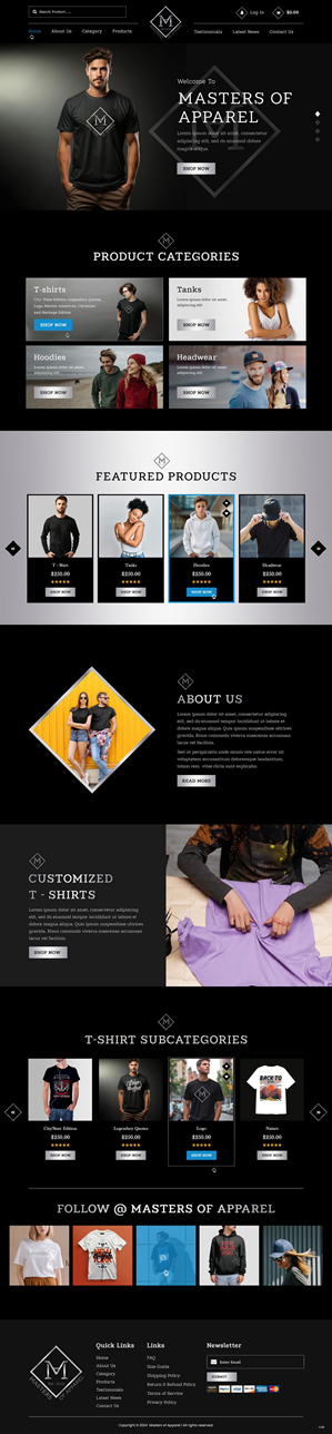 Web design/Online store for an online apparel company