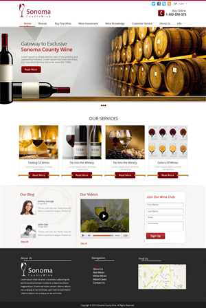 SonomaCountyWine.com | Web-Design von OM