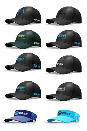 Design 10 different hats (baseball cap) and 2 visors for fishing apparel company “Cast” 