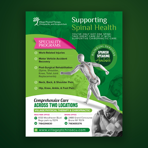 Flyer-Design von debdesign für Village Chiropractic | Design: #33886544