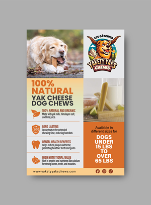 Yak cheese dog chews info postcard 4x6