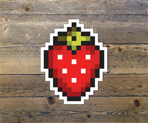 Die cut strawberry notebook sticker