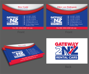 Business Card Design by kousik for Gateway 2 NZ Rental Cars Ltd | Design #3604901