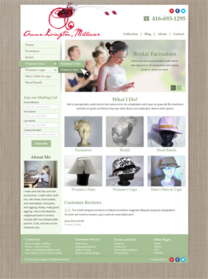 Canadian Milliner Needs A Logo and A Website! | Web Design by Nelsur