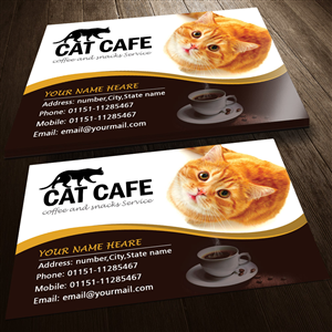 Business card for Cat Cafe | Business Card Design by Sandaruwan