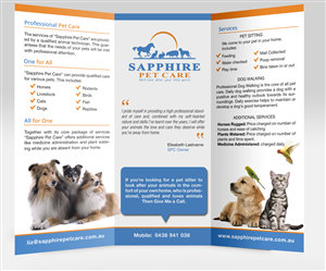 pet sitting business brochure | Brochure Design by Adylhere