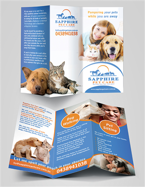 pet sitting business brochure | Brochure Design by creationz2011