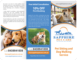 pet sitting business brochure | Brochure Design by meet007