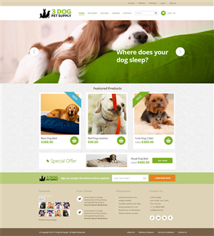 3 Dog Pet Supply | Web Design by Emmanuel