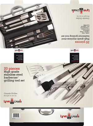 Stainless steel BBQ set Package | Packaging Design by DesignFive