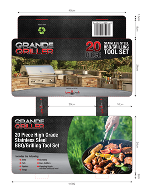 Stainless steel BBQ set Package | Packaging Design by ProGravix