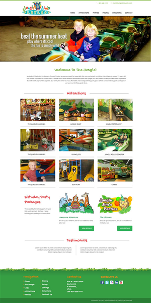 Web Design by incisesolutions for Jungle Jim''s Playland | Design #3872960