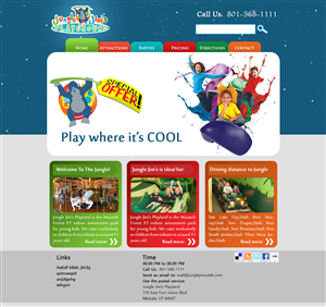 Web Design by Zubiyaar for Jungle Jim''s Playland | Design #3782350