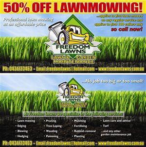 Flyer-Design von Pixelgarden Design für Freedom Lawns | Design #1037806