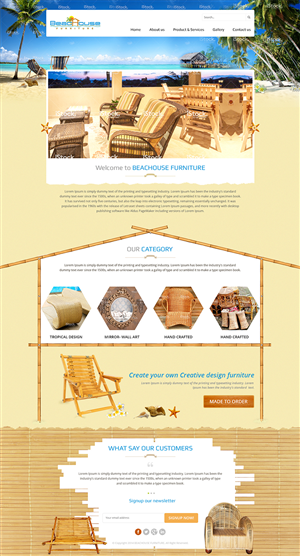 Wordpress theme for new e-commerce tropical furniture manufacturing business | Wordpress Design by Mayank Patel