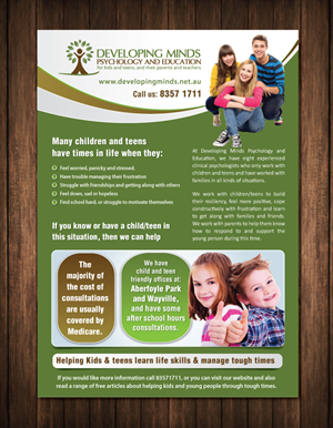 back to back colour flier for child/teen psychology business | Flyer-Design von meet007