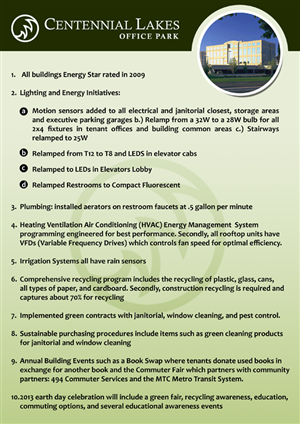 Centennial Lakes Green Initiative Infographic | Infografik-Design von Owaisias