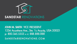 Business Card Design by SyrinDesign for Sandstar Renovations | Design #3943791