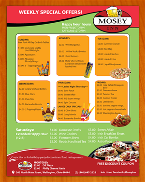 Flyer Design by Sbss for Mosey Inn | Design: #3995013