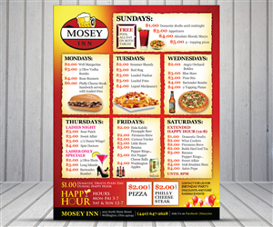 Flyer Design by Mahendran  for Mosey Inn | Design #4089009